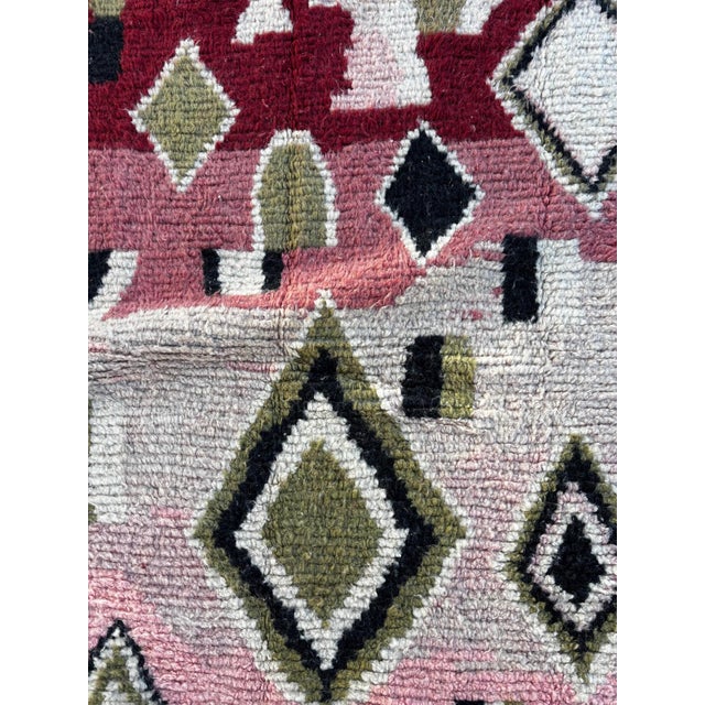 Moroccan Pink Berber Moroccan Wool Rug For Sale - Image 3 of 7