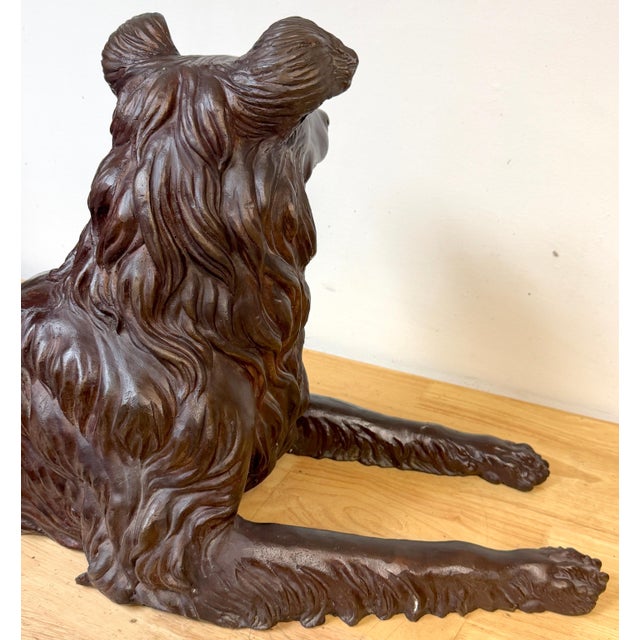 Large Life-Size Bronze Reclining Deerhound / Borzoi-Type Sculpture, 20th C Italy For Sale - Image 4 of 18