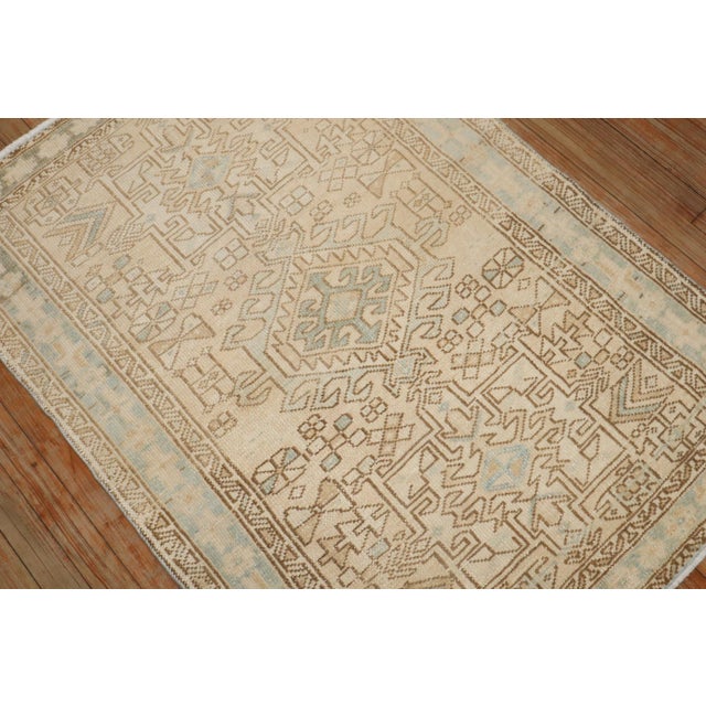 Cabin Neutral Color Heriz Karadja Small Rug , 3'2'' X 4'6'' For Sale - Image 3 of 6