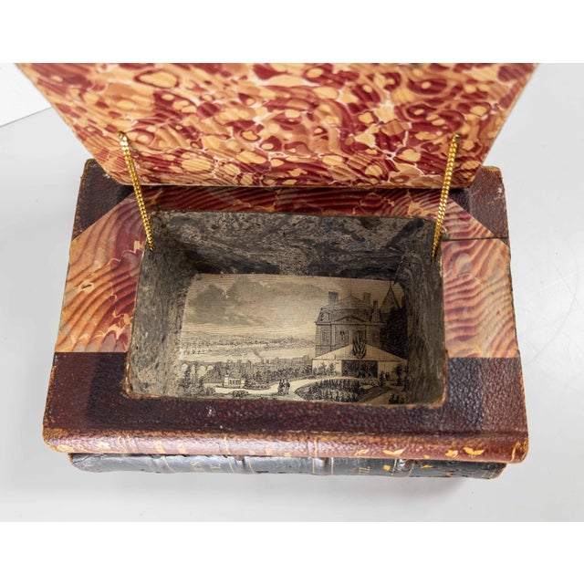Mid-Century Faux Leatherbound Book Decorative Box, French or English For Sale - Image 11 of 13
