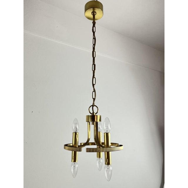 Vintage Italian Chandelier in Brass and Murano Glass, 1960s For Sale - Image 13 of 14