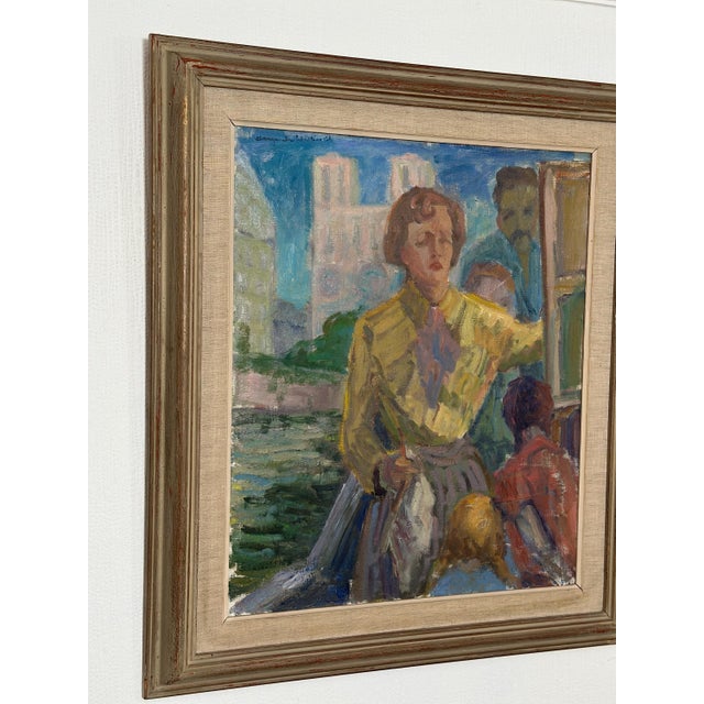 Margareta Wallin Kylander, Women in Yellow, 1960s, Oil on Canvas, Framed For Sale - Image 8 of 15