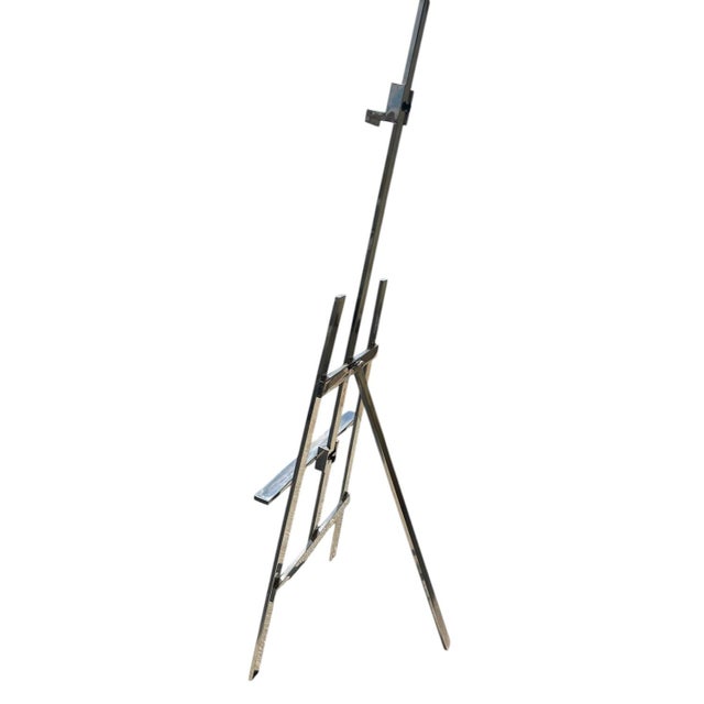 Modern Modern Chrome Display Easel or Tv Stand For Sale - Image 3 of 10