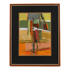 Framed Signed Osvaldo Gutiérrez "Untitled" Mix Media