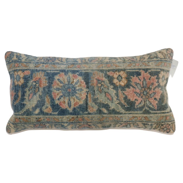 Bolster size Pillow made from a persian lilihanrug. zipper closure and poly-fill insert provided. Measures: 12'' x 23''.