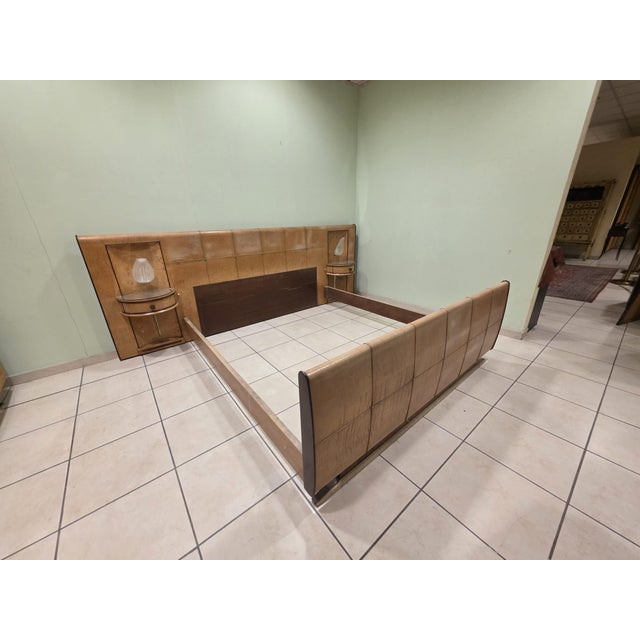 Beige Art Deco Bed, 1940s For Sale - Image 8 of 8