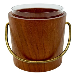 Mid-Century Modern Danish Teak and Brass Digsmed Ice Bucket, 1960s For Sale