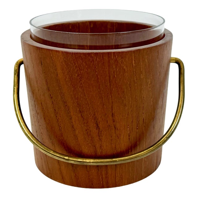 Mid-Century Modern Danish Teak and Brass Digsmed Ice Bucket, 1960s For Sale