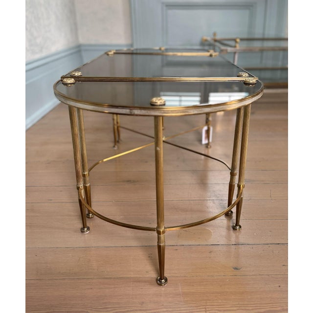 Maison Bagues Tripartite Brass Coffee Table For Sale In New Orleans - Image 6 of 11