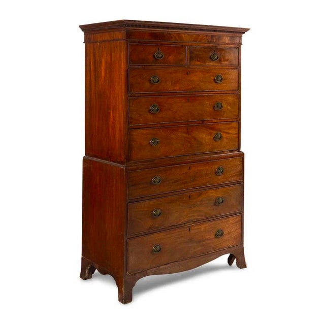 Traditional Antique Early 19th C George III Mahogany Highboy Chest-on-Chest For Sale - Image 3 of 3