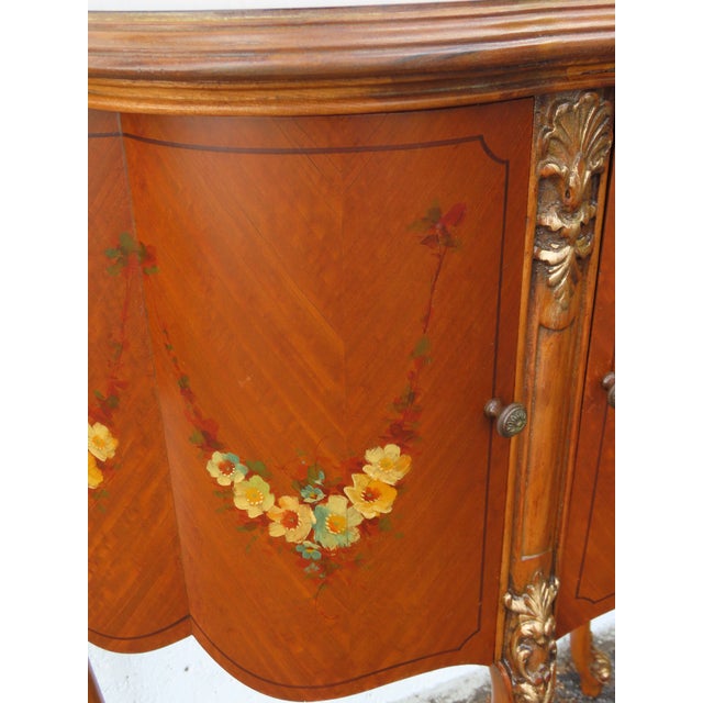 French French Carved Flower Inlay Nightstands Side End Tables a Pair 6616 For Sale - Image 3 of 18