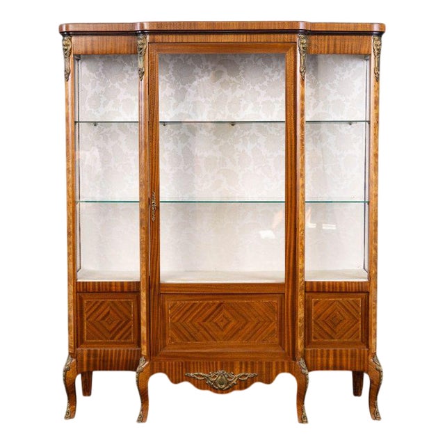 Mid-Century Baroque Style Showcase Cupboard For Sale