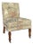 Vintage Floral Upholstered Slipper Chair | Armless Accent Chair With Carved Wood Legs For Sale