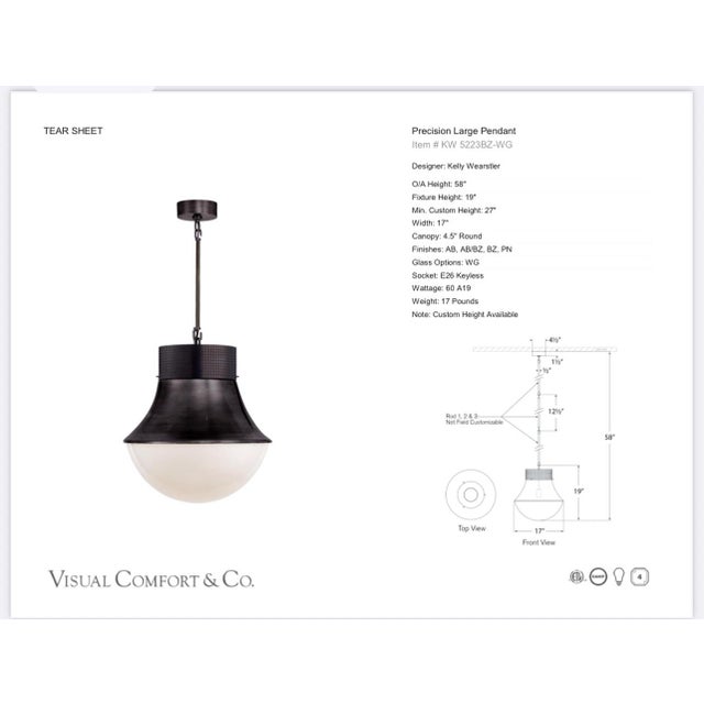 Visual Comfort Precision Large Bronze Pendants - a Pair For Sale - Image 10 of 10