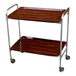 1960s Vintage Serving Trolley Mid Century Space Age Folding Tray Foldable Design