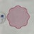 Modern Handmade Round Scalloped Pink and White Striped Placemats with Pink Trim - Set of 4 For Sale - Image 3 of 6