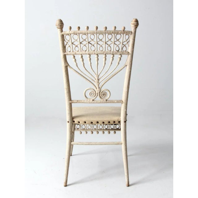 Wood Antique Wicker Chair For Sale - Image 7 of 10