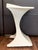 Italian Mid 20th Century Pedestal Side Table in Antique White with Wheels For Sale - Image 4 of 18