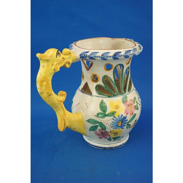 20th Century Drink if You Can Pitcher in Perforated Majolica Ceramic by Fuschini & Rosa, Acquapendente, Italy, 1920s For Sale - Image 4 of 18