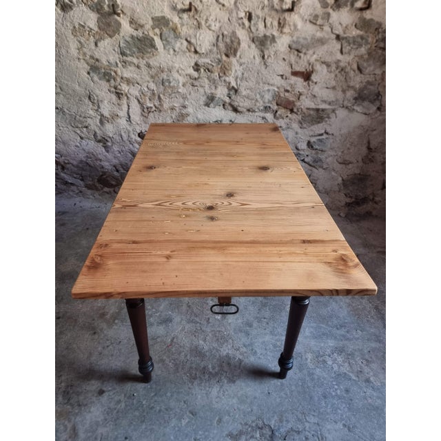 Vintage Pine Table with Extendable Side, 1930s For Sale - Image 3 of 18