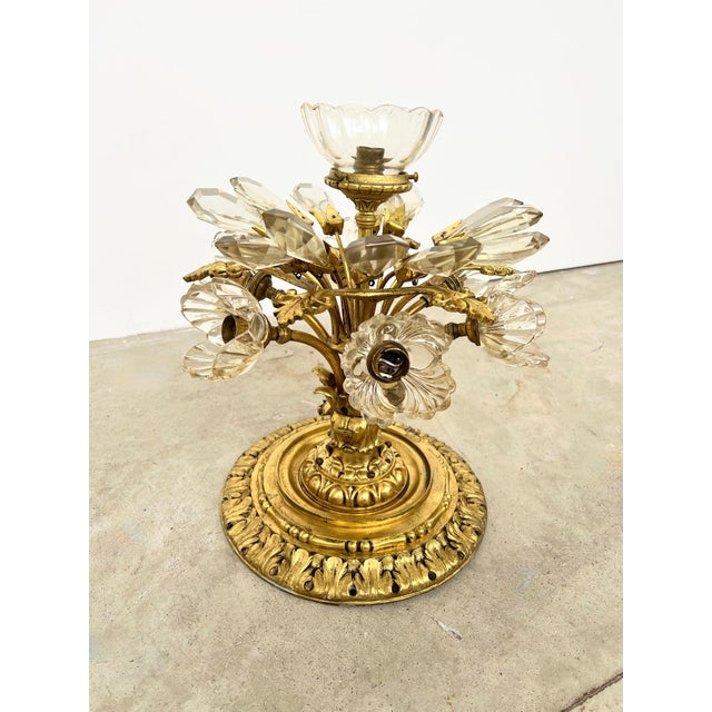 1920s Bronze Ceiling Light with Flower Bouquet Pendants, 1920s For Sale - Image 5 of 14