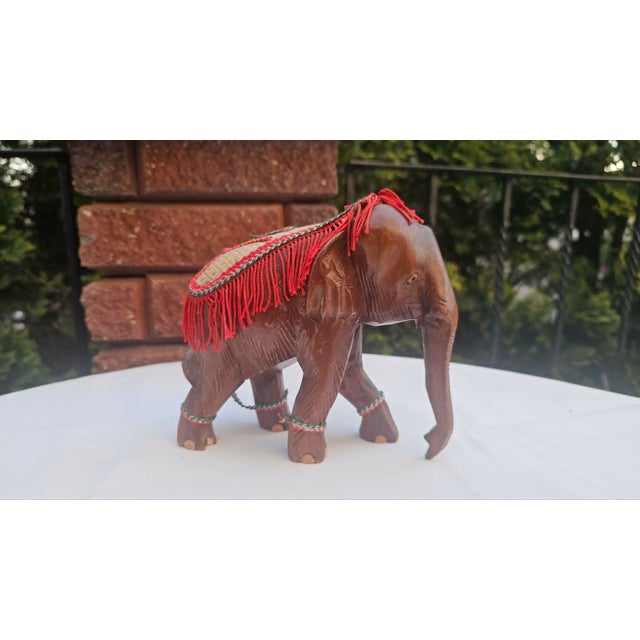 Wood Wooden Carved Elephant, India, 1970s For Sale - Image 7 of 7
