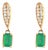 Natural Emerald Diamond Earrings 14k Yellow Gold 1.09 TCW Certified For Sale