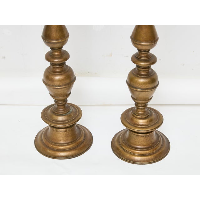 Pair of Tall 18th Century Italian Bronze Pricket Candlesticks For Sale In Atlanta - Image 6 of 12
