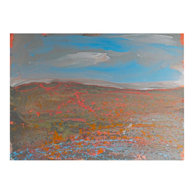 Signed 1980s Abstract Landscape Acrylic Painting by Artist Harry Hilson For Sale