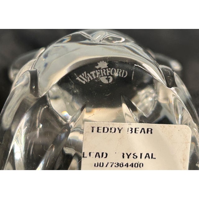 VTG Waterford Crystal Teddy Bear W Block Figurine Paperweight 3" Made in Ireland For Sale - Image 12 of 12