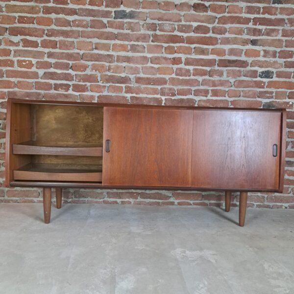 Teak Sideboard with Three Sliding Doors, Denmark, 1960 For Sale - Image 4 of 5