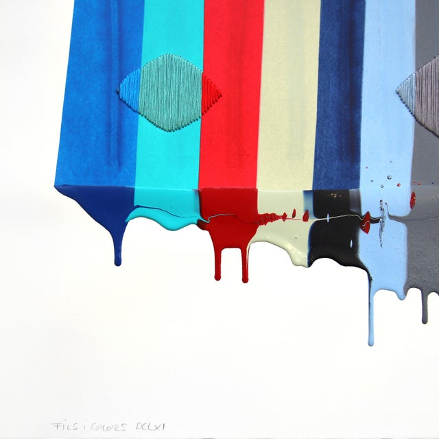 2020s Fils I Colors DCLXI - Multicolor Abstract Contemporary Art on Paper Original Artwork by Raul De La Torre For Sale - Image 5 of 7