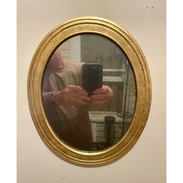 Pair of Vintage Gilt Oval Mirrors For Sale - Image 10 of 11