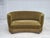 1970s, Danish 2-seater "Banana" sofa. Original green furniture velour, teak wood legs, springs in the seat. Original good...