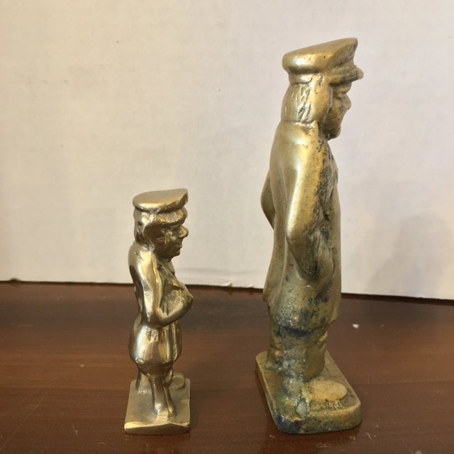 Mid-Century Modern 1960s Brass Fisherman "Salty Dog" Figurines - a Pair For Sale - Image 3 of 12
