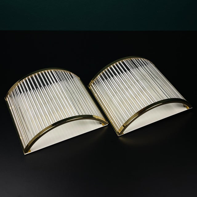 Art Deco Murano Wall Lamps by De Majo, Italy, 1970s , Set of 2 For Sale - Image 10 of 17