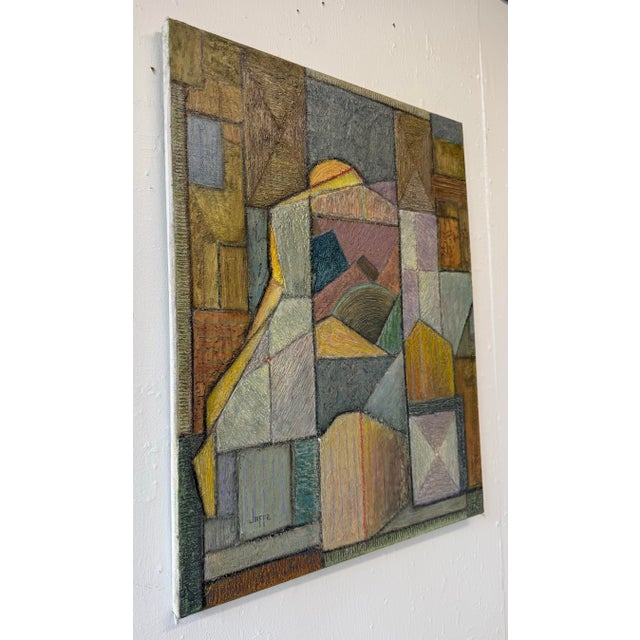 Abstract Cubist Abstract Oil on Canvas For Sale - Image 3 of 12