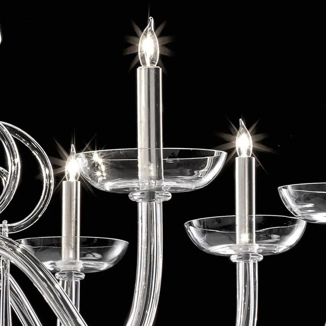 Grand Venetian Curls Murano Glass Chandelier in Clear Glass by Simoeng for Simoeng For Sale - Image 4 of 7