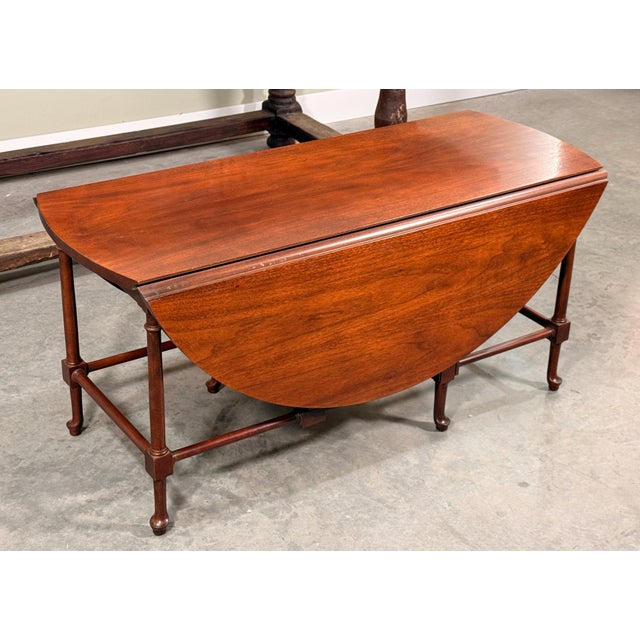 English Baker Furniture Neoclassical Mahogany Drop-Leaf Coffee Table For Sale - Image 3 of 13