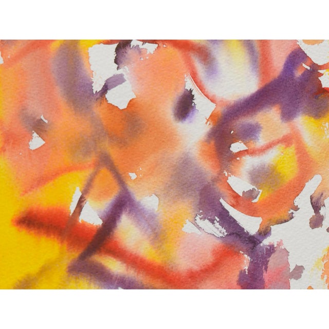 Abstract Vintage Abstract Sunset Watercolor by Les Anderson For Sale - Image 3 of 7