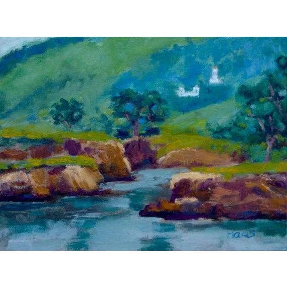 Farmhouse Modern Impressionist Coastal Seascape, Original Oil Painting For Sale - Image 3 of 12