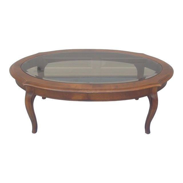 Ethan Allen French Provincial Glass Top Coffee Table Chairish