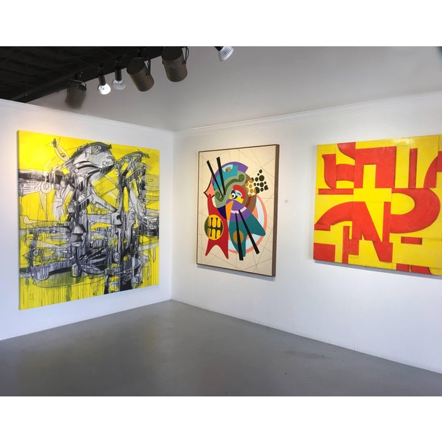 Painting on Canvas signed verso Cecil Touchon Born 1956 Austin, Texas is a contemporary American collage artist, painter,...