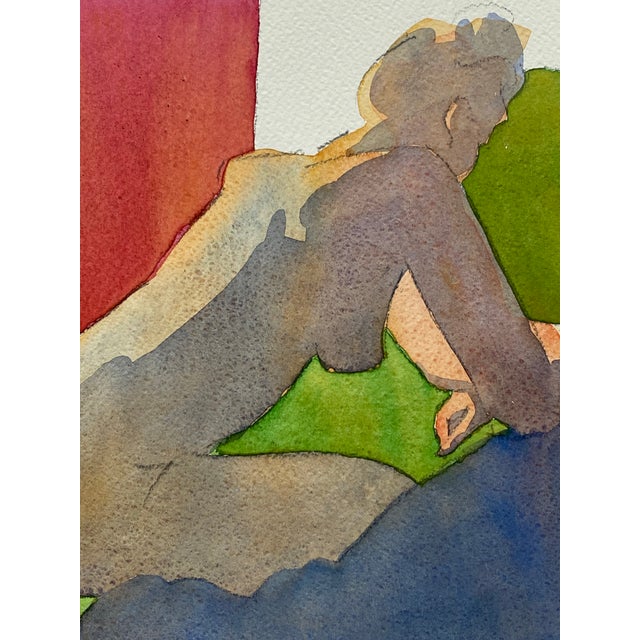 Abstract Original Watercolor Painting of a Female Nude by Jon Hall For Sale - Image 3 of 6