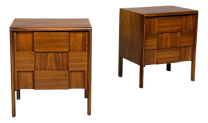 Edmond J. Spence, Sculptural Nightstands, Walnut, Sweden, 1950s