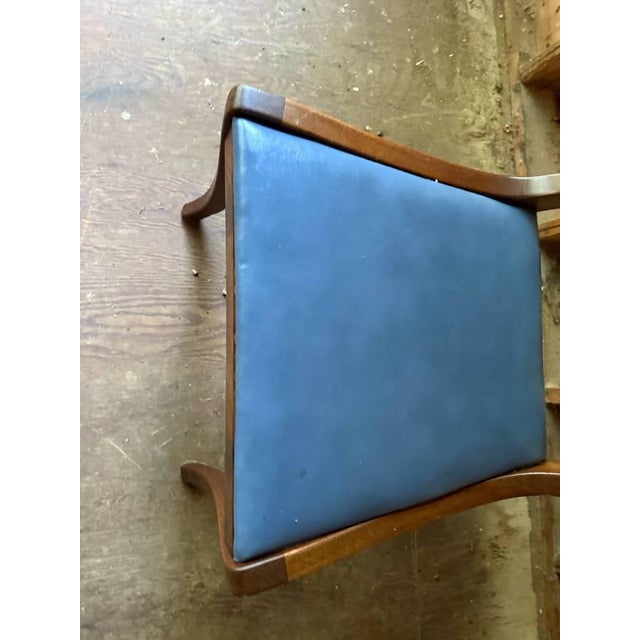 Vintage Regency Duncan Phyfe Style Harp Back Lyre Back Upholstered Dining Chairs For Sale - Image 12 of 16