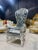 French Throne Chair – Silver Leather High-Back For Sale - Image 9 of 9