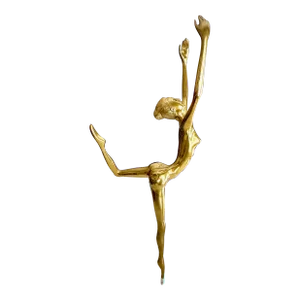 Large Ballerina Dancer Brass Statue, 1920s