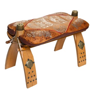 Camel Saddle Foot Stool For Sale