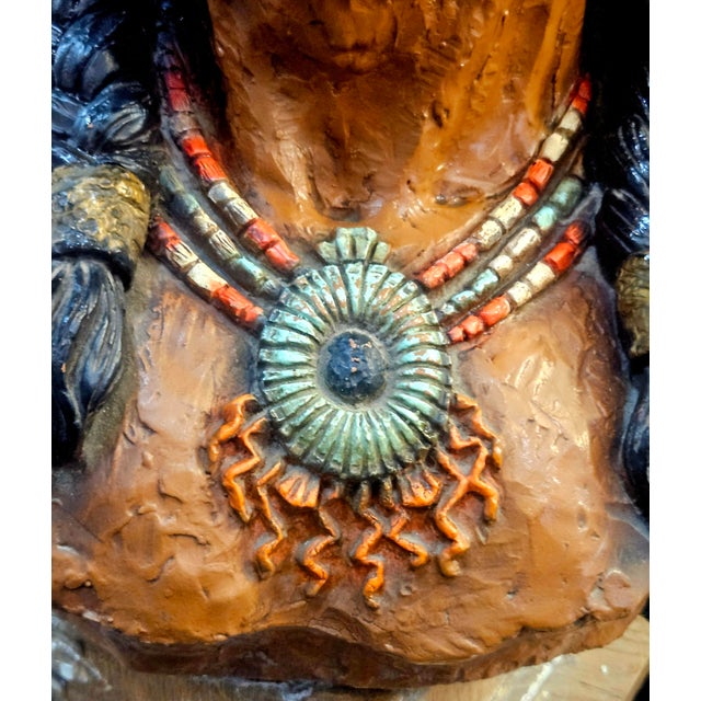 Tan Native American Chief Bust by v. Kendrick #184 Universal Statuary Corp. 1972 Chicago For Sale - Image 8 of 8